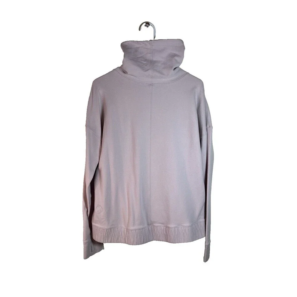 Lululemon Stress Less Women's Pullover Funnel Neck Size 10 Porcelain Pink